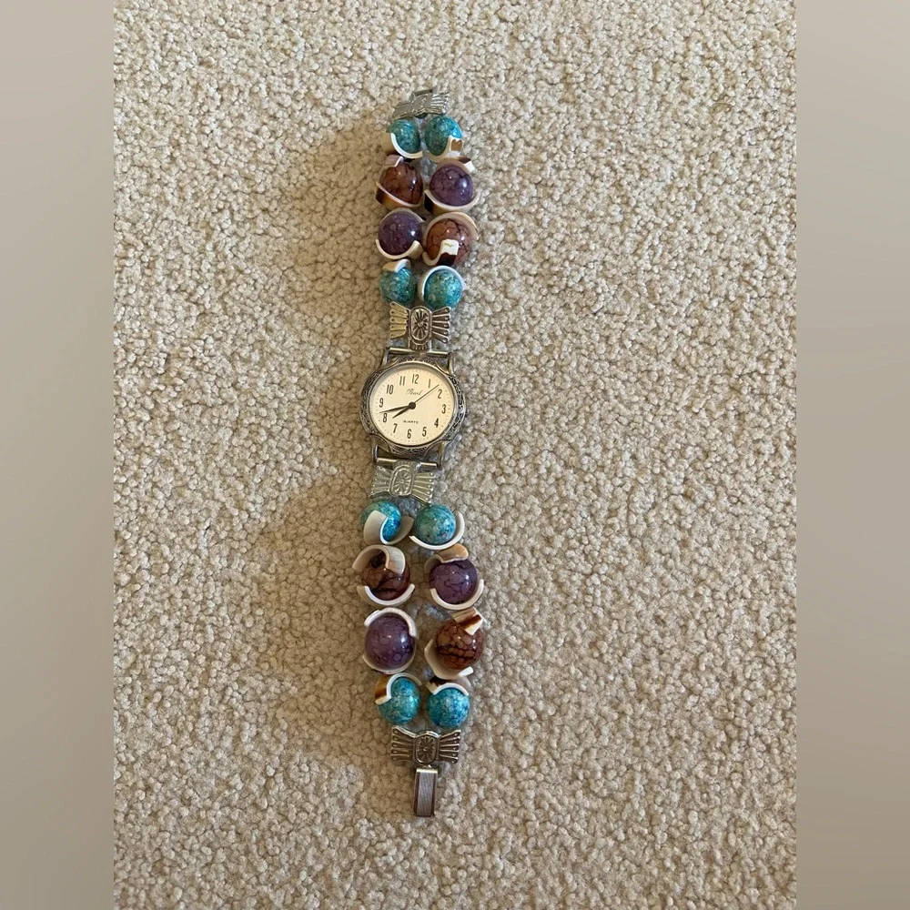 Women’s Pearl Seashell Bead Quartz Watch - Picture 1 of 4